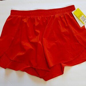 All In Motion High Rise Woven Shorts Red NWT Medium Moisture Wicking 4-Way Stret